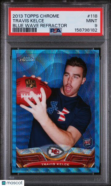 Travis Kelce - 2013 Topps Chrome Blue Wave Refractor PSA 9