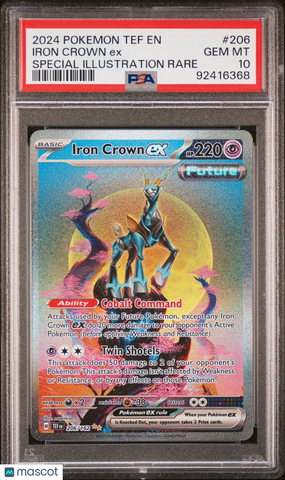 Pokemon TCG Iron Crown EX #206 Special Illustration Rare PSA 10