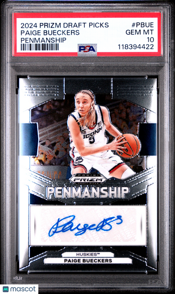 Paige Bueckers - 2024 Panini Prizm Draft Picks Penmanship Auto PSA 10 GEM MINT