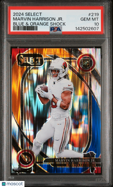 Marvin Harrison JR. - 2024 Panini Select Blue & Orange Shock Rookie 25/35 PSA 10
