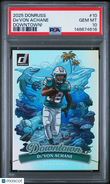De'von Achane - 2025 Panini Donruss Downtown PSA 10