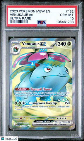 2023 Pokemon Mew EN-151 Venusaur EX #182 Ultra Rare PSA 10