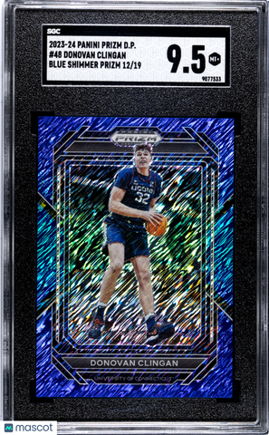 Donovan Clingan - 2023 Panini Prizm Draft Picks Blue Shimmer SGC 9.5 /19