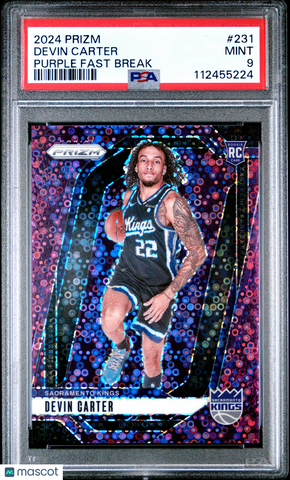 Devin Carter - 2024 Panini Prizm Purple Fast Break PSA 9 /75