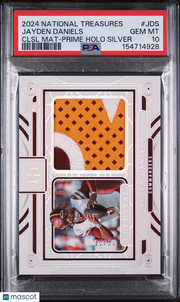 Jayden Daniels - 2024 National Treasures Colossal Rookie Patch 09/25 PSA 10