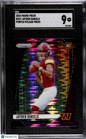 Jayden Daniels - 2024 Panini Prizm Purple Pulsar SGC 9 Rookie