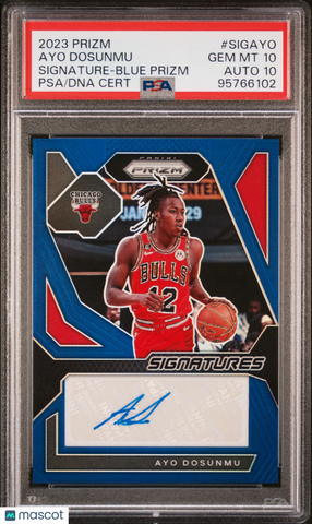 Ayo Dosunmu - 2023 Panini Prizm Signatures Blue PSA 10 /49