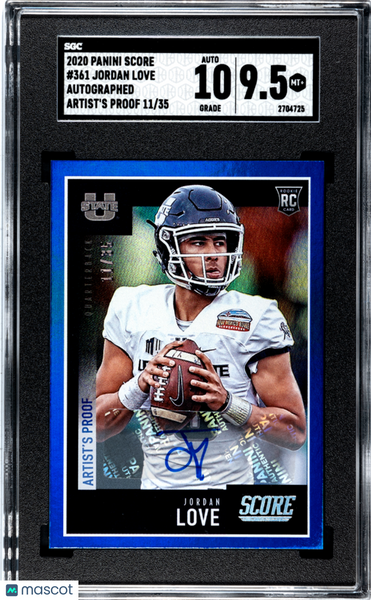 Jordan Love - 2020 Panini Score Autograph Artist's Proof SGC 9.5 Rookie