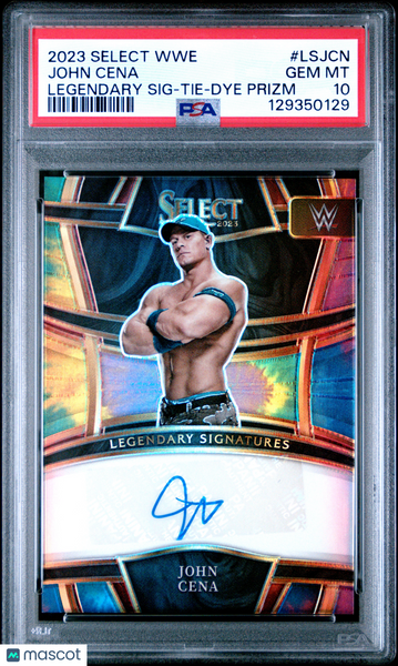 John Cena 2023 Panini Select WWE Legendary Signatures Tie Dye Prizm PSA 10 05/25