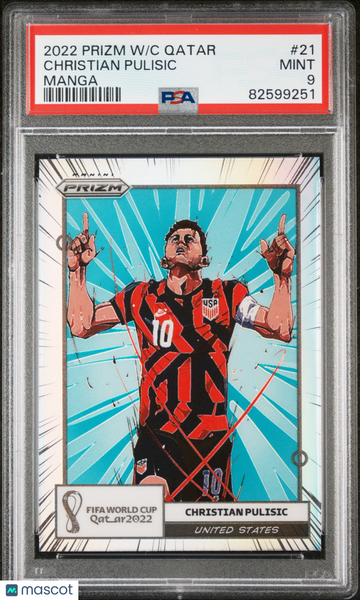 Christian Pulisic - 2022 Panini Prizm World Cup Qatar Manga PSA 9