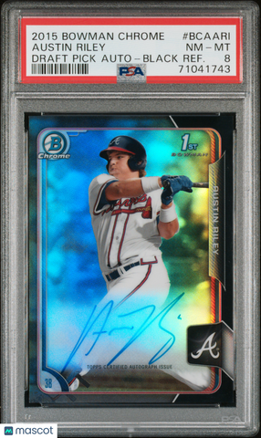 Austin Riley - 2015 Bowman Chrome Draft Pick Auto Black Refractor PSA 8 17/35