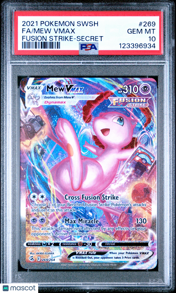 2021 Pokemon Sword & Shield Fusion Strike Mew VMAX PSA 10 #269