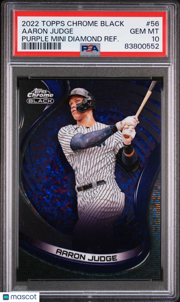 Aaron Judge - 2022 Topps Chrome Black Purple Mini Diamond Refractor PSA 10 /150