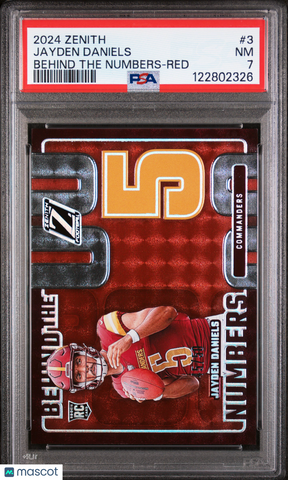 Jayden Daniels - 2024 Panini Zenith Behind The Numbers Red PSA 7