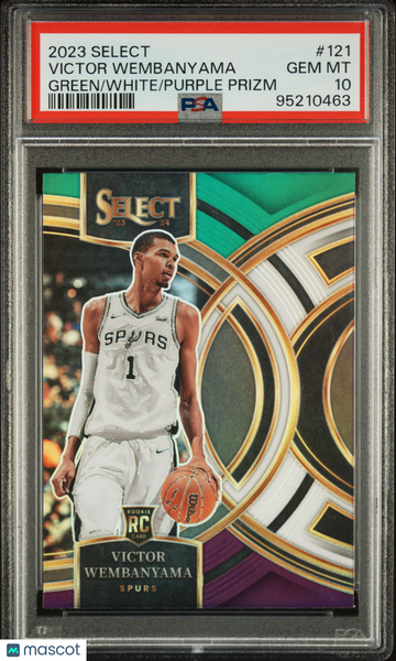 Victor Wembanyama - 2023 Panini Select Green White Purple Prizm PSA 10