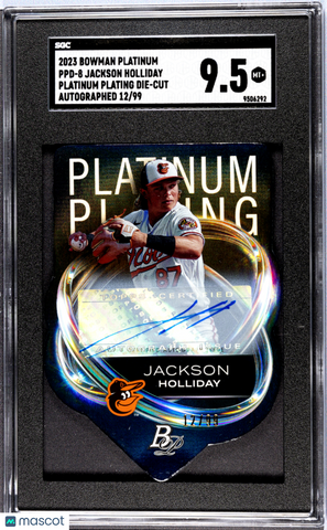 Jackson Holliday 2023 Bowman Platinum Die-cut Autograph SGC 9.5 /99