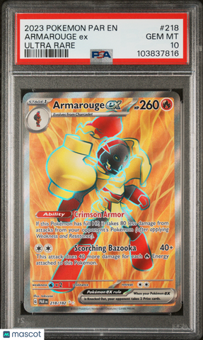 2023 Pokemon Par EN-Paradox Rift Armarouge EX #218 Ultra Rare PSA 10