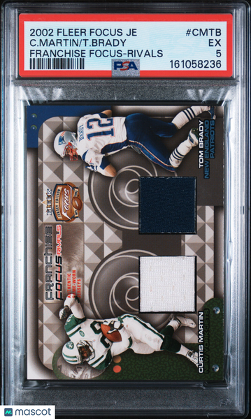 Tom Brady Martin 2002 Fleer Focus Jersey Franchise Rivals 038/100 PSA 5