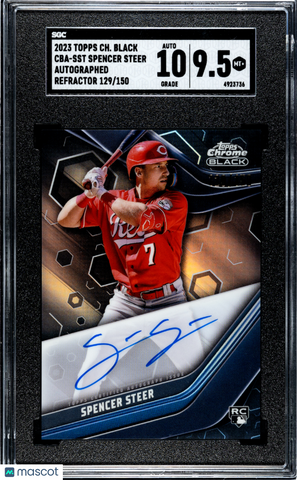 Spencer Steer - 2023 Topps Chrome Black Autograph Refractor SGC 9.5 Rookie