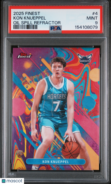 Kon Knueppel - 2025 Topps Finest Oil Spill Refractor PSA 9