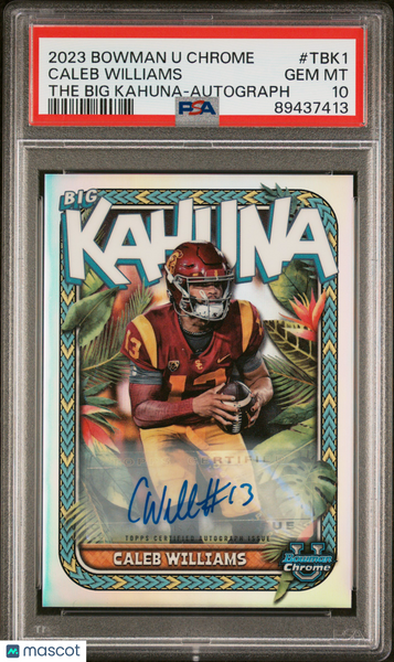 Caleb Williams - 2023 Bowman University Chrome The Big Kahuna Autograph PSA 10 148/150