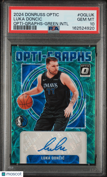Luka Doncic - 2024 Panini Donruss Optic Opti-Graphs Green Intl PSA 10 /15