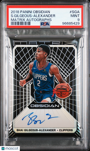 S. Gilgeous-Alexander - 2018 Panini Obsidian Matrix Autographs PSA 9