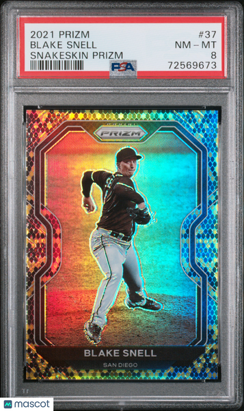 Blake Snell - 2021 Panini Prizm Snakeskin PSA 8