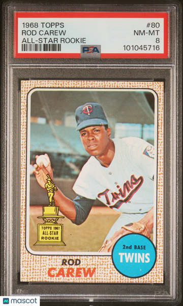 Rod Carew - 1968 Topps All Star Rookie PSA 8