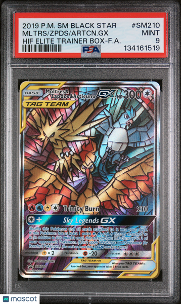 2019 Pokemon SM Black Star Promo GX Zapdos Mltrs Hif Full Art PSA 9 #SM210