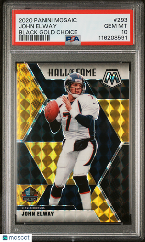 John Elway - 2020 Panini Mosaic Black Gold Choice PSA 10