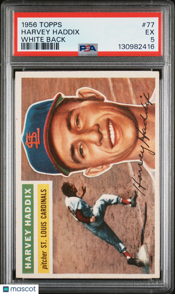 Harvey Haddix - 1956 Topps White Back PSA 5