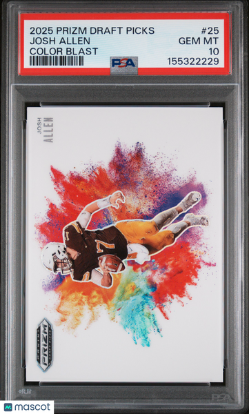 Josh Allen - 2025 Panini Prizm Draft Picks Color Blast PSA 10