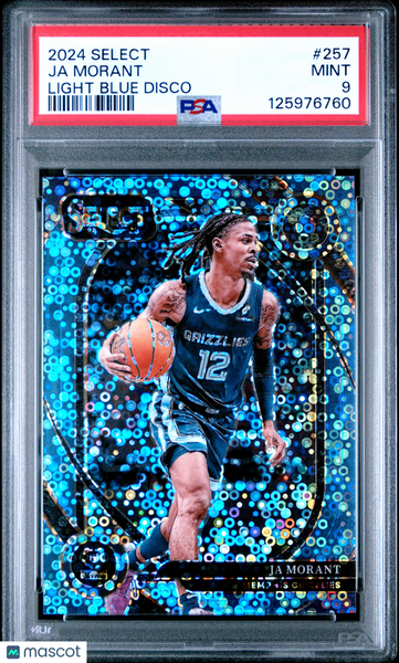 Ja Morant - 2024 Panini Select Light Blue Disco PSA 9