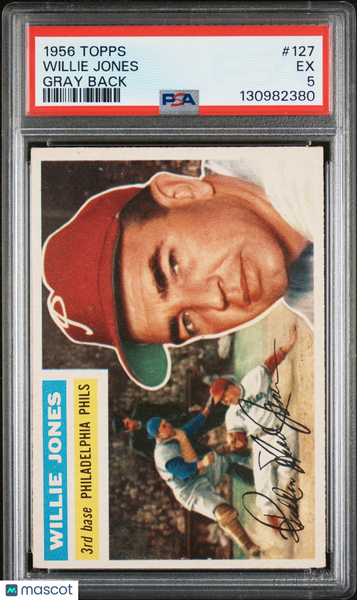 Willie Jones - 1956 Topps Gray Back PSA 5