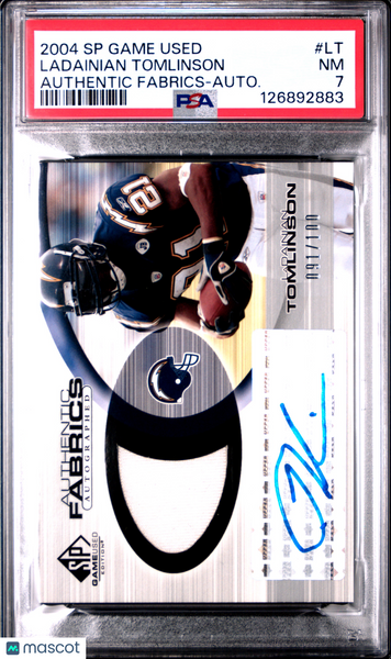 Ladainian Tomlinson - 2004 SP Game Used Authentic Fabrics-Autograph Autograph PSA 7 91/100