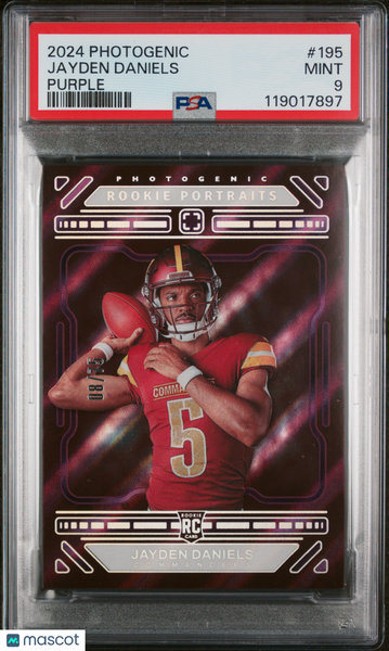 Jayden Daniels - 2024 Panini Photogenic Purple PSA 9