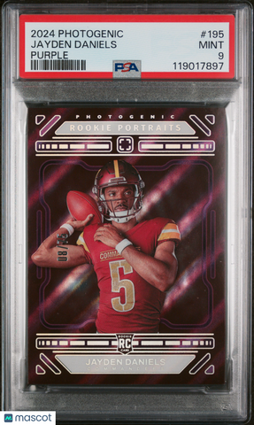 Jayden Daniels - 2024 Panini Photogenic Purple PSA 9