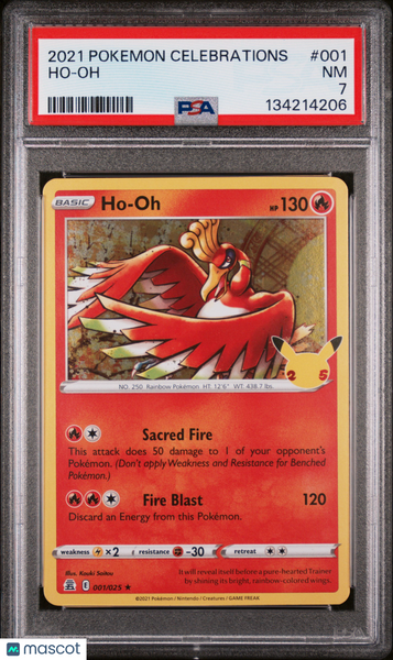 2021 Pokemon Celebrations Ho-Oh PSA 7 #001