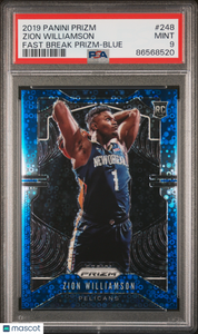 Zion Williamson - 2019 Panini Prizm Fast Break Blue PSA 9 71/175