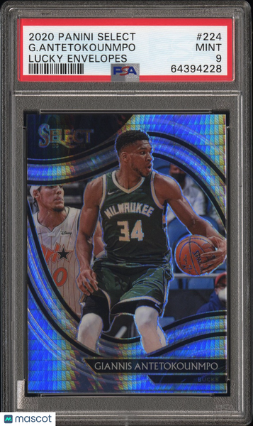 G. Antetokounmpo - 2020 Panini Select Lucky Envelopes 5/8 PSA 9