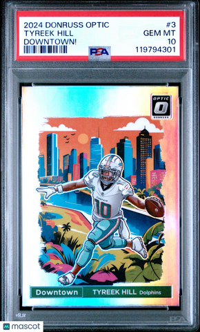 Tyreek Hill - 2024 Panini Donruss Optic Downtown! PSA 10