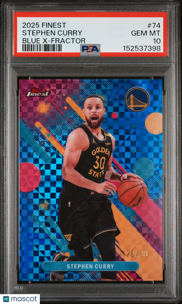 Stephen Curry - 2025 Topps Finest Blue X Fractor PSA 10 26/99