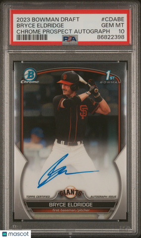Bryce Eldridge - 2023 Bowman Draft Chrome Prospect Autograph PSA 10