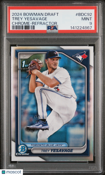 Trey Yesavage - 2024 Bowman Draft Chrome Refractor PSA 9