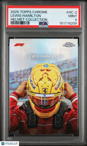 Lewis Hamilton - 2025 Topps Chrome Formula 1 Helmet Collection PSA 9