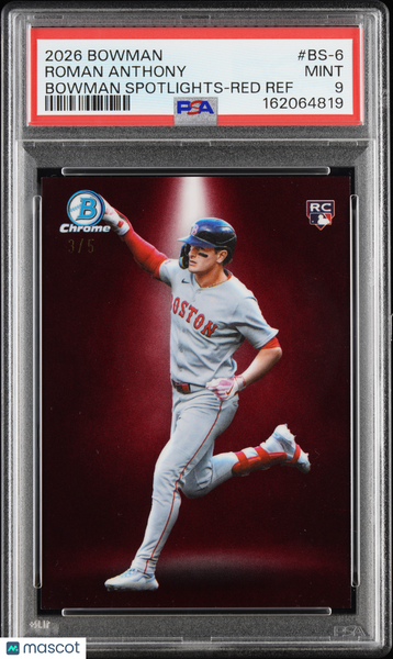 Roman Anthony - 2026 Bowman Chrome Bowman Spotlights Red Ref PSA 9 3 / 5