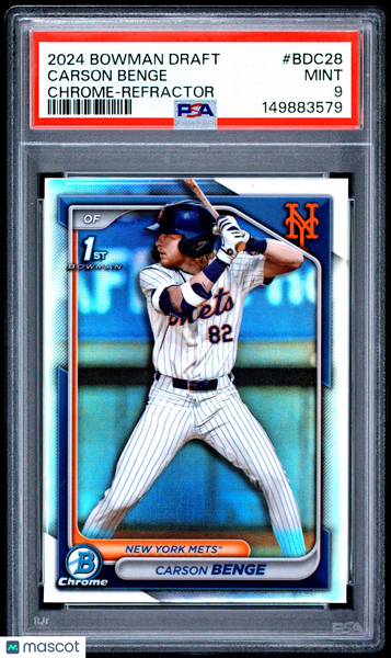 Carson Benge - 2024 Bowman Draft Chrome Refractor PSA 9