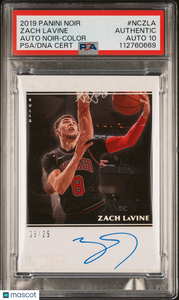 Zach Lavine - 2019 Panini Noir Auto Noir Color PSA Auth Auto 10 06/25 NCZLA
