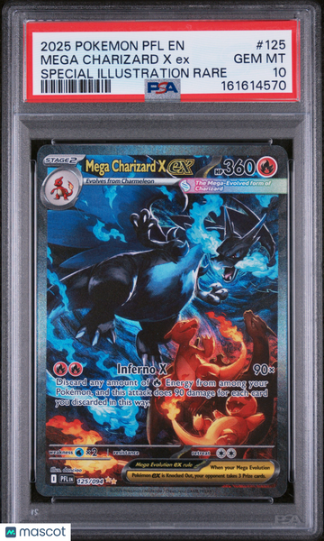 2025 Pokemon PFL Mega Charizard X EX Special Illustration Rare PSA 10 #125